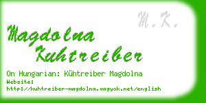 magdolna kuhtreiber business card